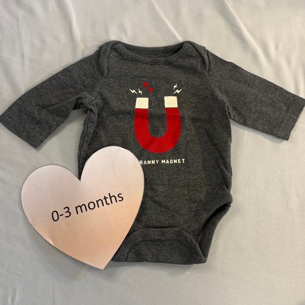 GAP Baby Grey long sleeve Onesie